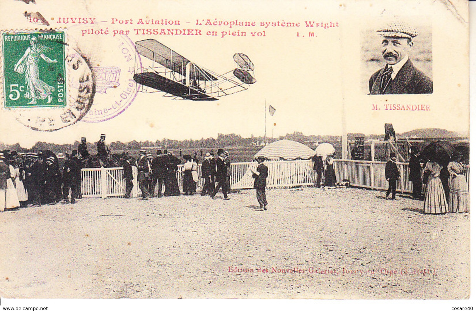 FRANCIA - JUVISY - Port Avion, Aeroplane Systeme Wright.................animata, Viag. 1911 - 2019-334 - ....-1914: Precursori