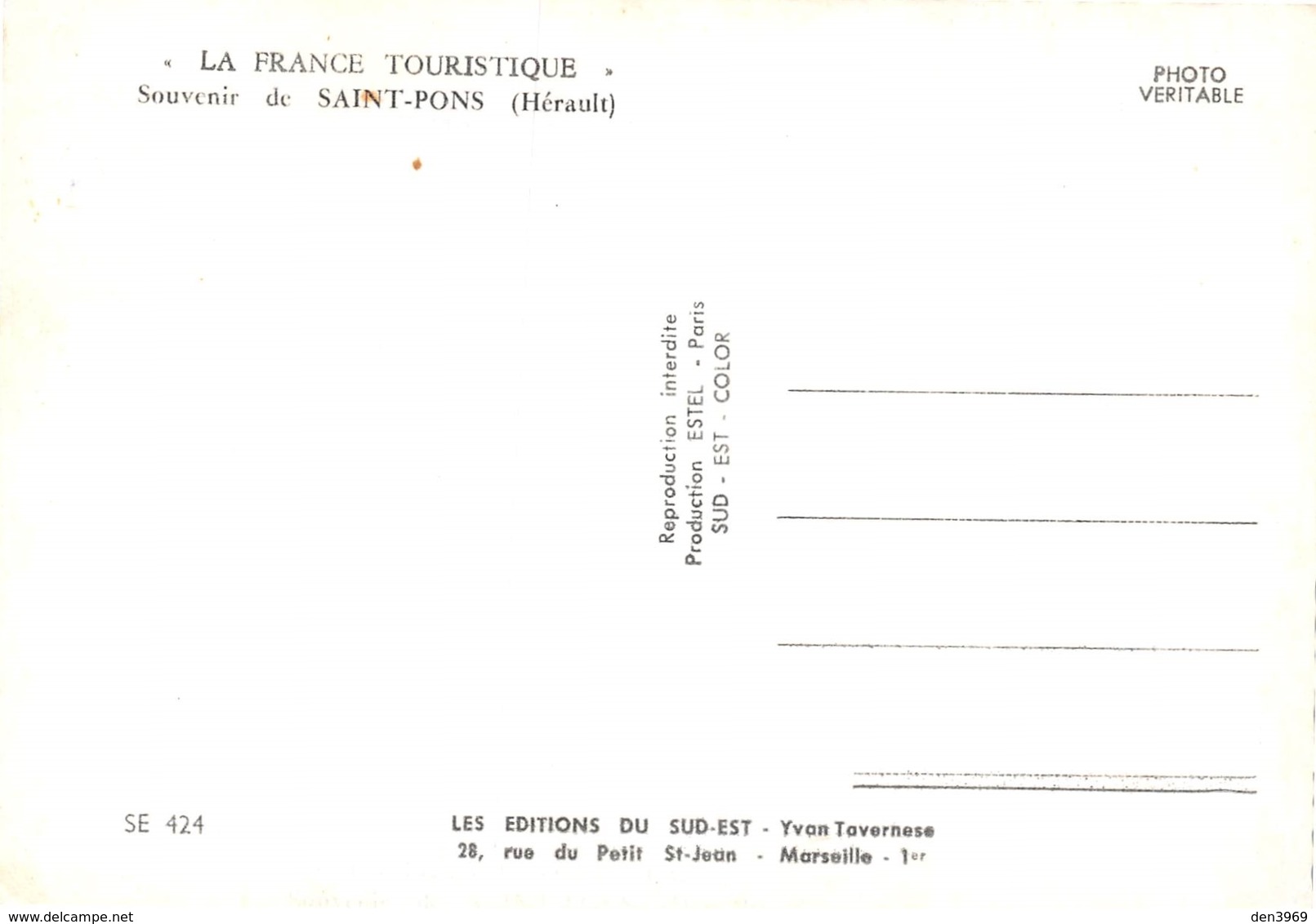 Souvenir De SAINT-PONS - Vues Multiples - Automobile - Bassin/Fontaine - Saint-Pons-de-Thomières