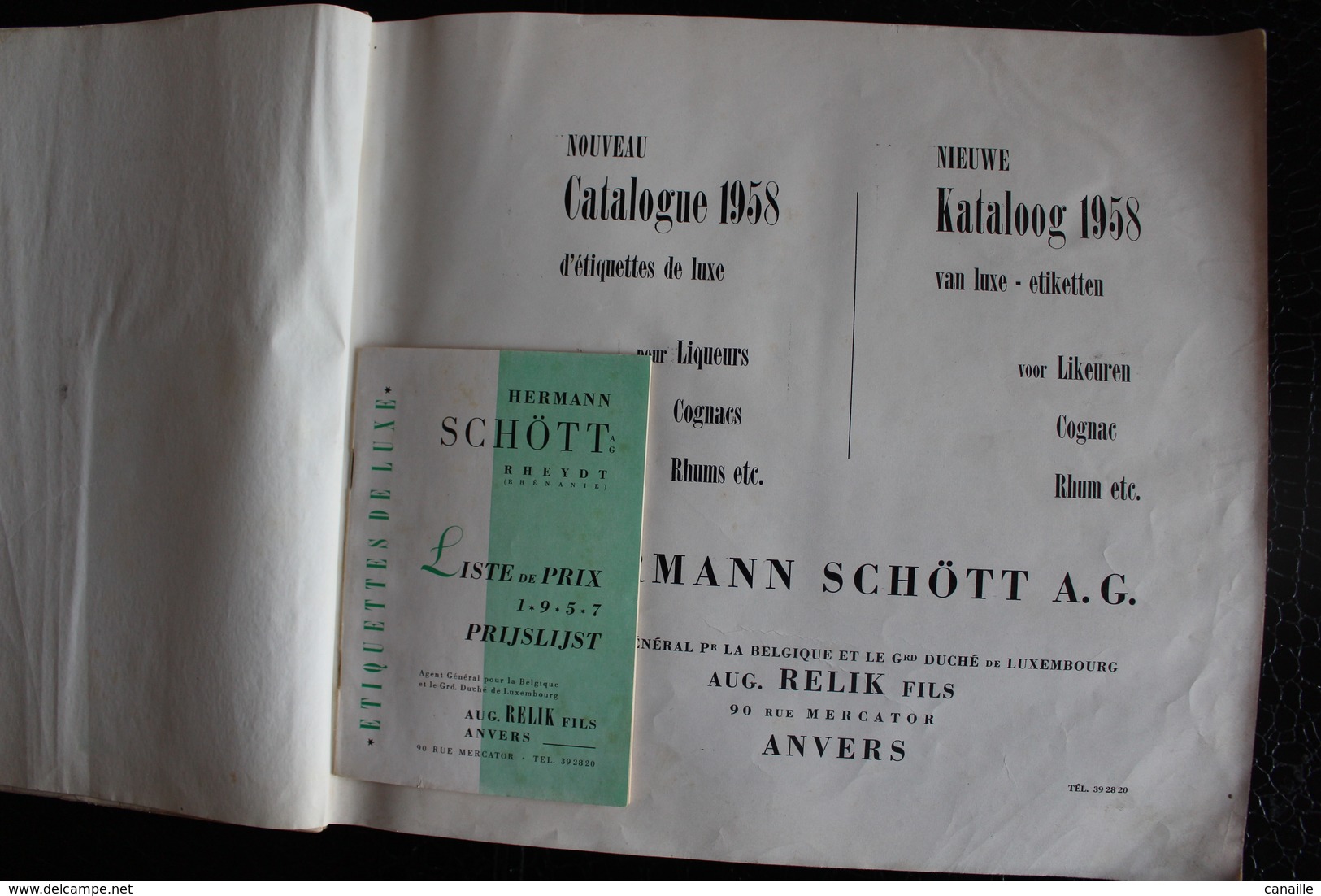 Nouveau Cataloque 1958, D'étiquettes De Luxe - Neuw Kataloog . Liqueurs Cognacs Rhum - Likeuren Genever - Autres & Non Classés