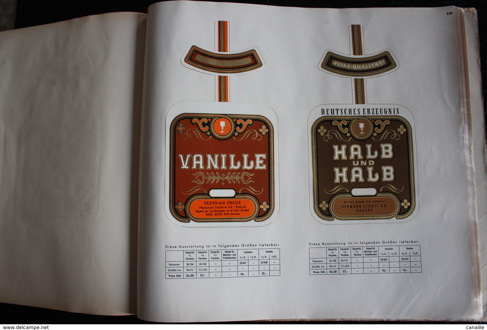 Nouveau Cataloque 1958, d'étiquettes de Luxe - Neuw Kataloog . Liqueurs cognacs Rhum - Likeuren Genever