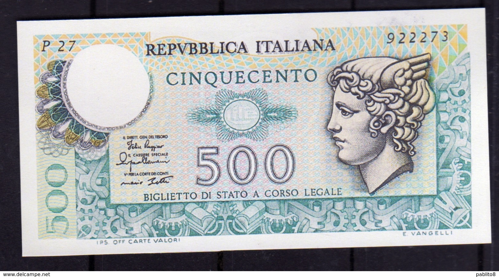 ITALIA REPUBBLICA 1979 2 /4 BANCONOTA DA LIRE 500 MERCURIO  ITALIE ITALIEN ITALY - 1.000 Lire