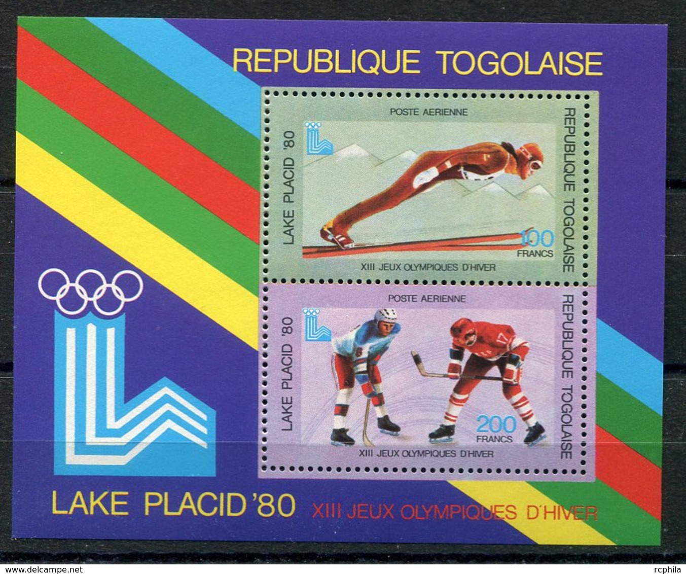 RC 15125 TOGO LAKE PLACID JEUX OLYMPIQUES BLOC FEUILLET NEUF ** MNH TB - Togo (1960-...)