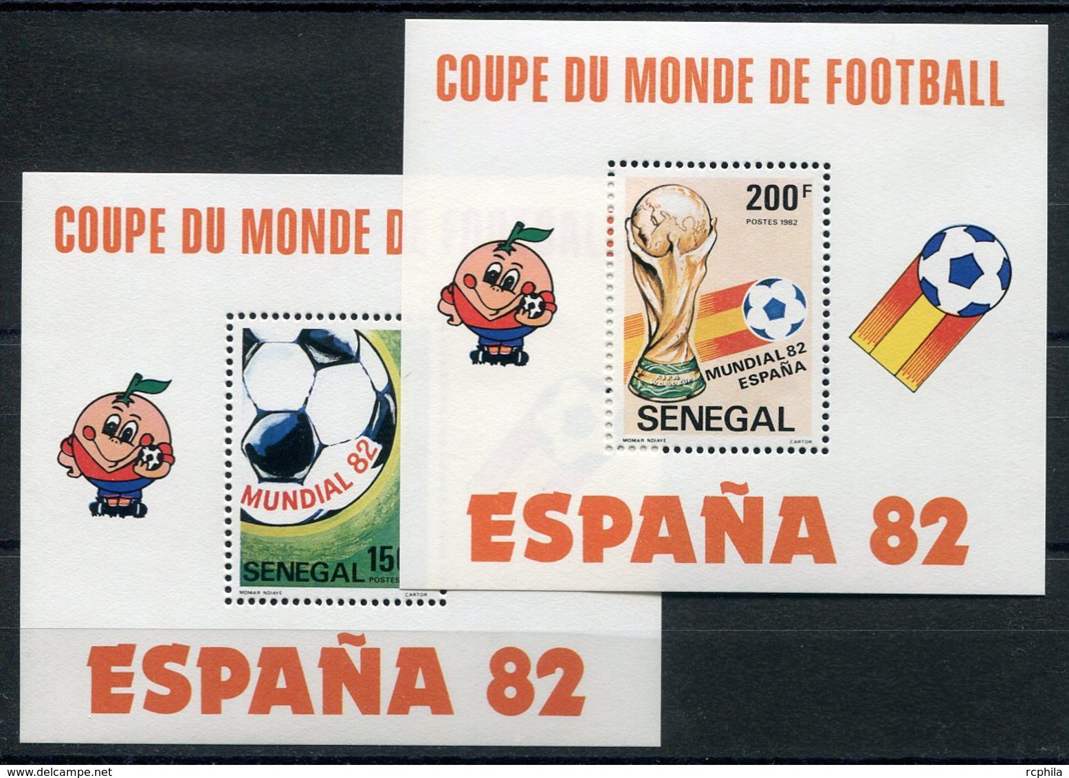RC 15131 SENEGAL FOOTBALL COUPE DU MONDE ESPANA 82 2x  BLOCS FEUILLETS NEUF ** MNH TB - Senegal (1960-...)