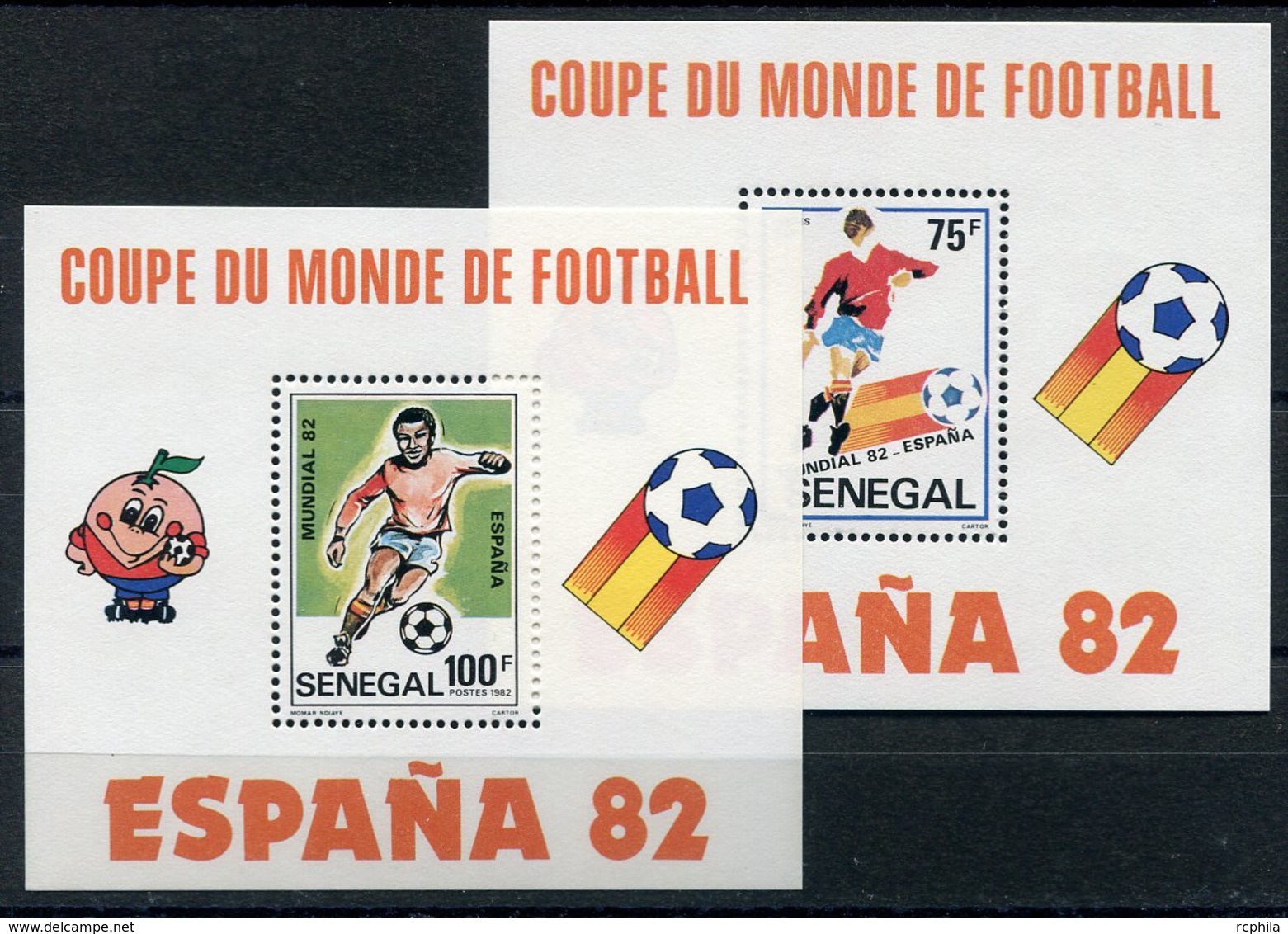 RC 15132 SENEGAL FOOTBALL COUPE DU MONDE ESPANA 82 2x  BLOCS FEUILLETS NEUF ** MNH TB - Sénégal (1960-...)