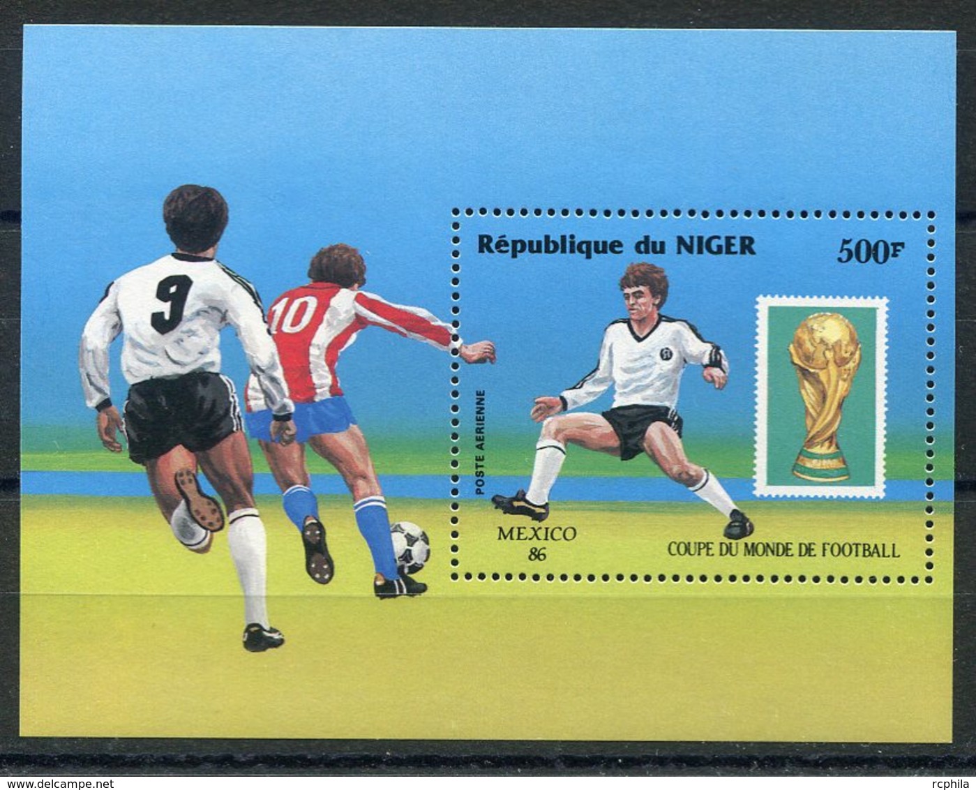 RC 15134 NIGER COUPE DU MONDE DE FOOTBALL MEXICO 86 BLOC FEUILLET NEUF ** MNH TB - Níger (1960-...)