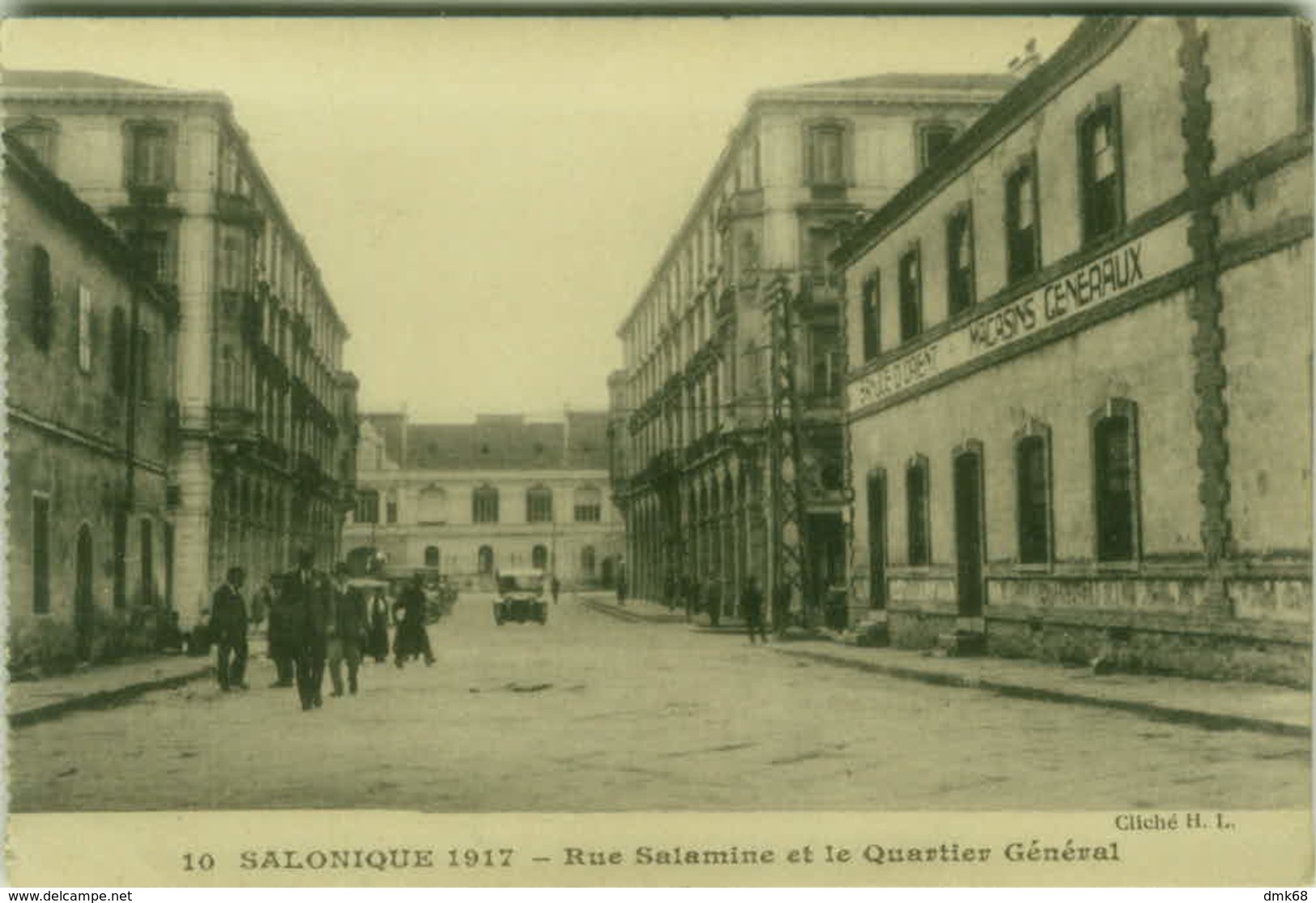 GREECE - THESSALONIKI / SALONIQUE - RUE SALAMINE ET LE QUARTIER GENERAL - EDIT H.L. - 1917 (5999) - Grecia