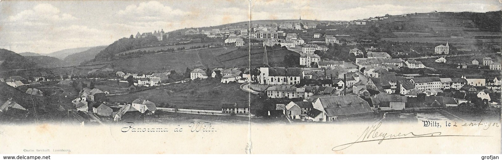 Wiltz / Luxembourg - Panorama De Wiltz - Carte Double C. Bernhoeft 1902 - Wiltz