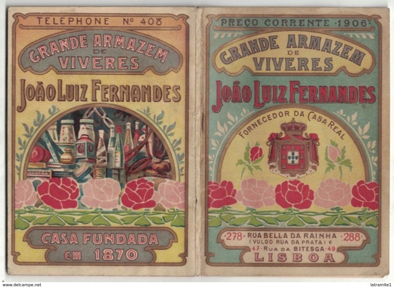 CALENDARIETTO PORTOGHESE 1906   Magazzino Alimentari J.L.Fernandez Rua Bella Da Rajnha Lisboa - Other & Unclassified