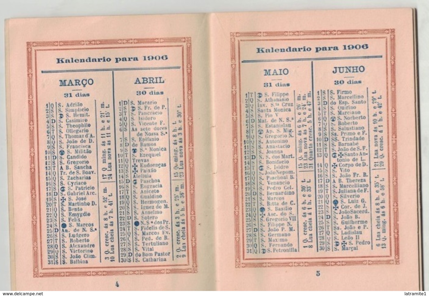 CALENDARIETTO PORTOGHESE 1906   Magazzino Alimentari J.L.Fernandez Rua Bella Da Rajnha Lisboa - Other & Unclassified