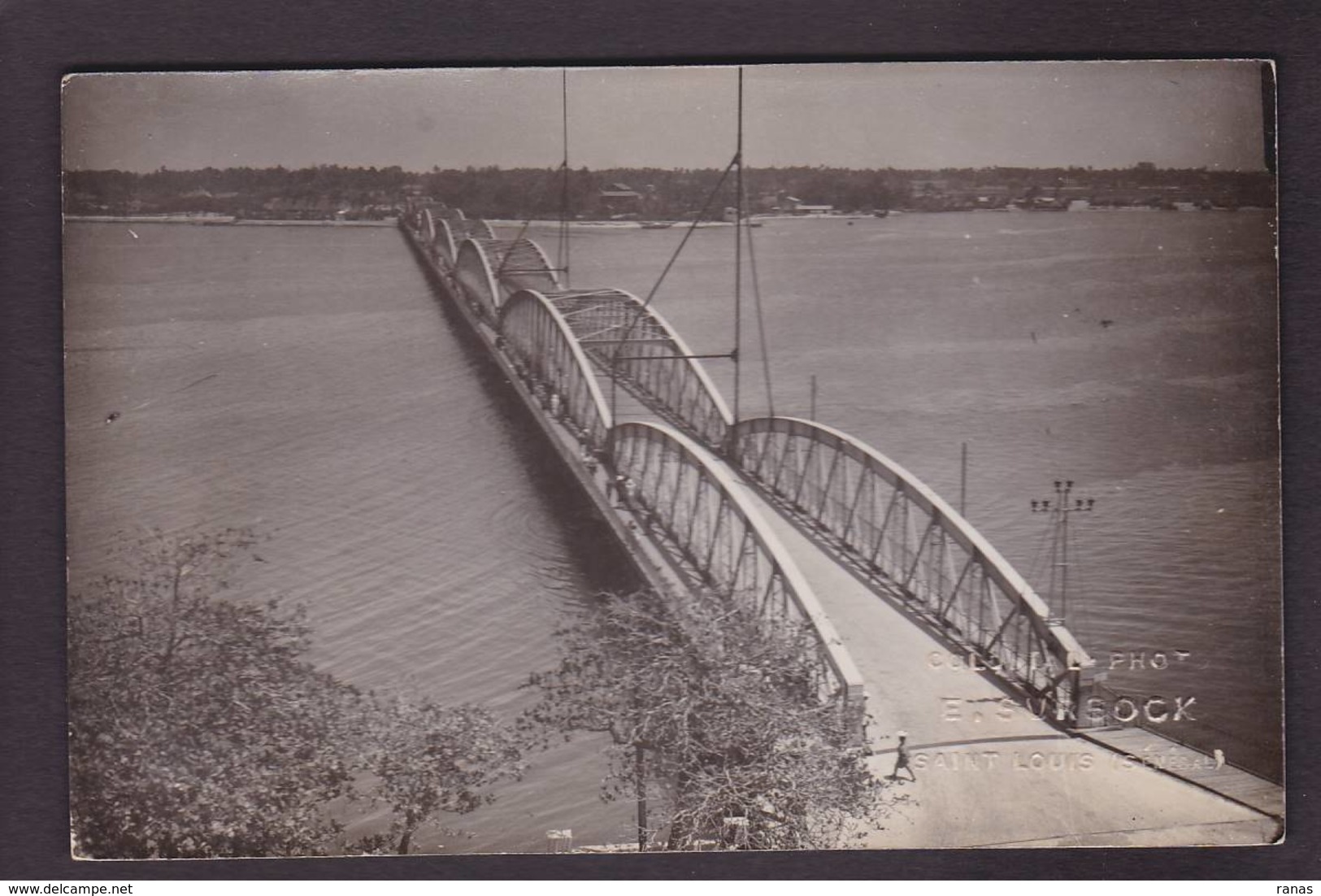 CPA Sénégal Afrique Noire Carte Photo RPPC Non Circulé Cachet à Sec Du Photographe SURSOCK Saint Louis - Senegal