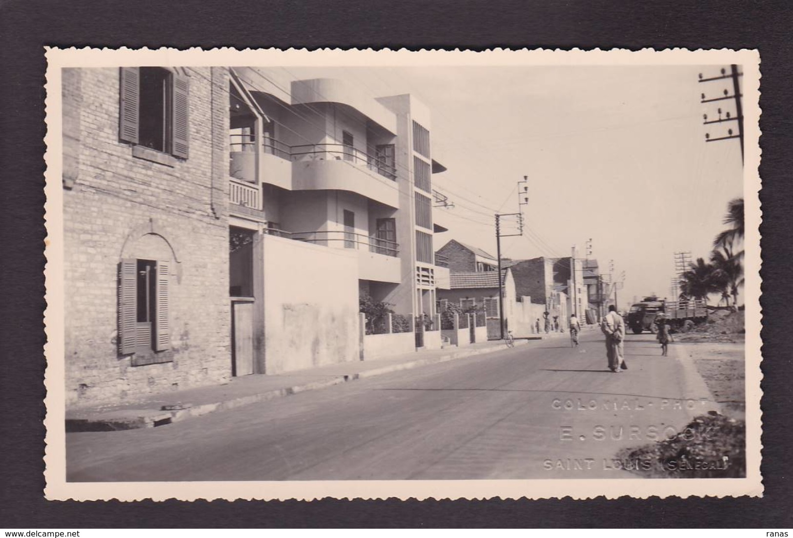 CPA Sénégal Afrique Noire Carte Photo RPPC Non Circulé Cachet à Sec Du Photographe SURSOCK Saint Louis - Senegal