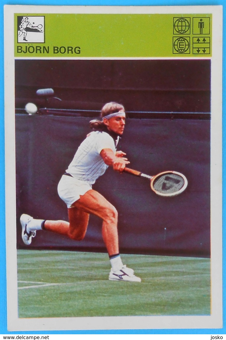 BJORN BORG - Tennis , Sweden ... Yugoslavia Vintage Card Svijet Sporta LARGE SIZE ALIKE A POSTCARD Tenis Sport - Altri & Non Classificati