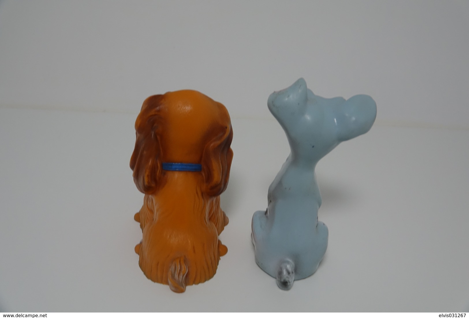 PIEPER POUET SQUEAKY: LEDRAPLASTIC LADY & TRAMP BELLE & CLOCHARD VAGEBOND - L=21,18 - DISNEY - ELEPHANT - Rubber - Vinyl - Schtroumpfs