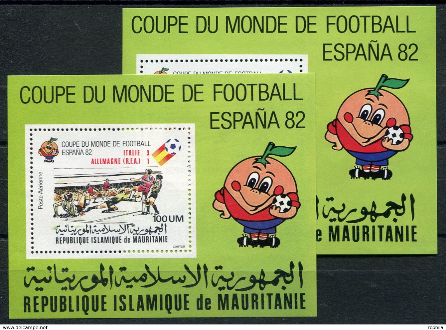 RC 15167 MAURITANIE COUPE DU MONDE DE FOOTBALL ESPANA 82 + SURCHARGÉ BLOC FEUILLET NEUF ** MNH TB - Niger (1960-...)