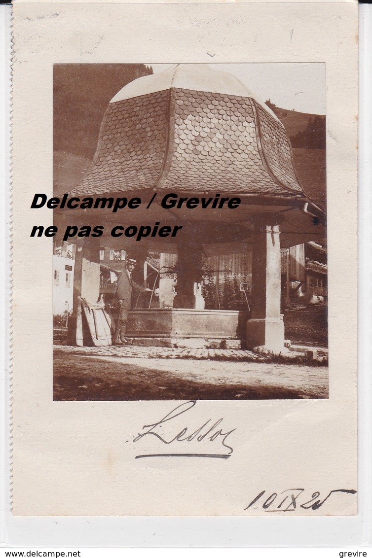 Lessoc, Fontaine Couverte, Animée, Carte-photo Détachable - Lessoc