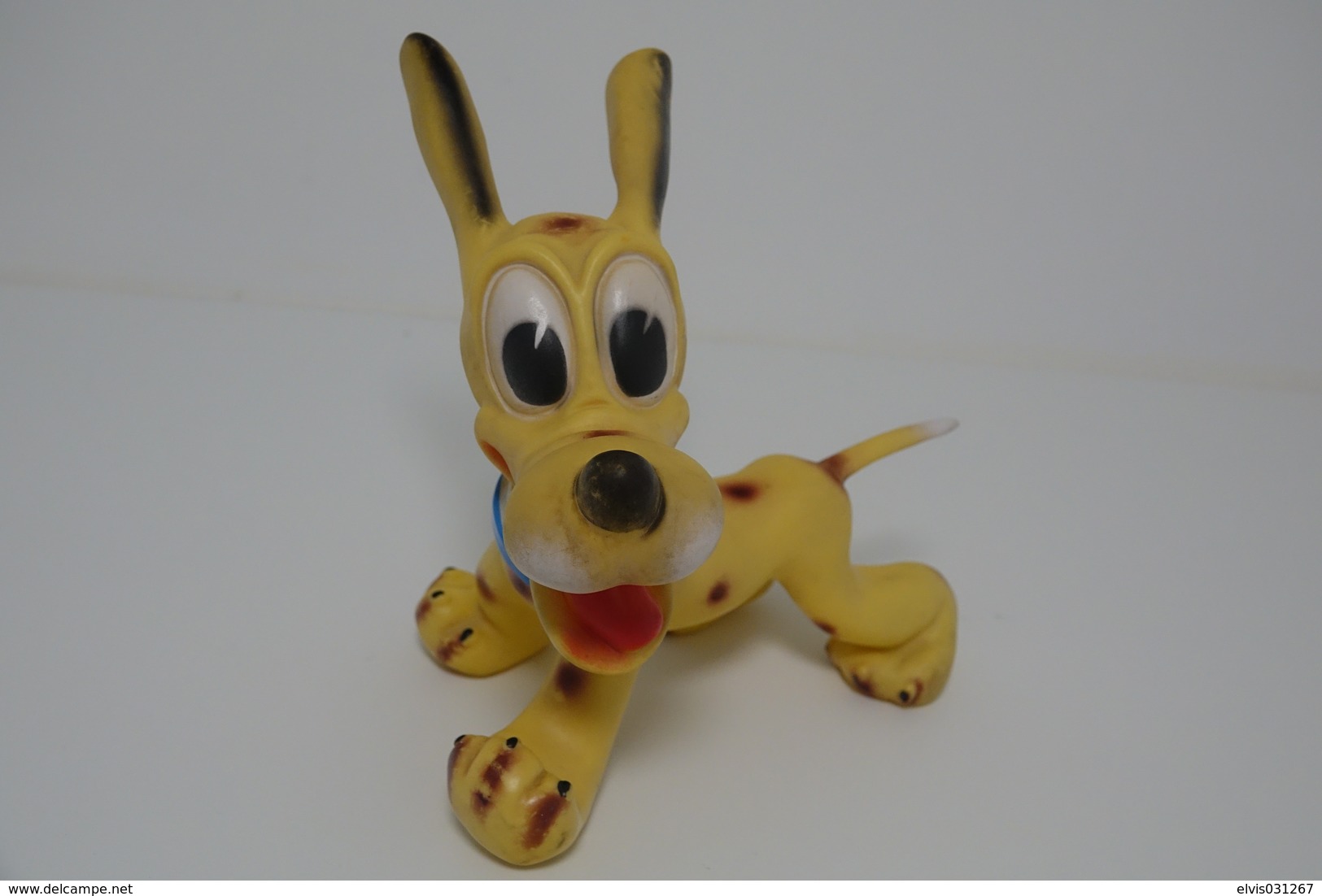 PIEPER POUET SQUEAKY: LEDRAPLASTIC PLUTO - RaRe Collector - L=22  -1960's - DISNEY - ELEPHANT - Rubber - Vinyl - Schtroumpfs