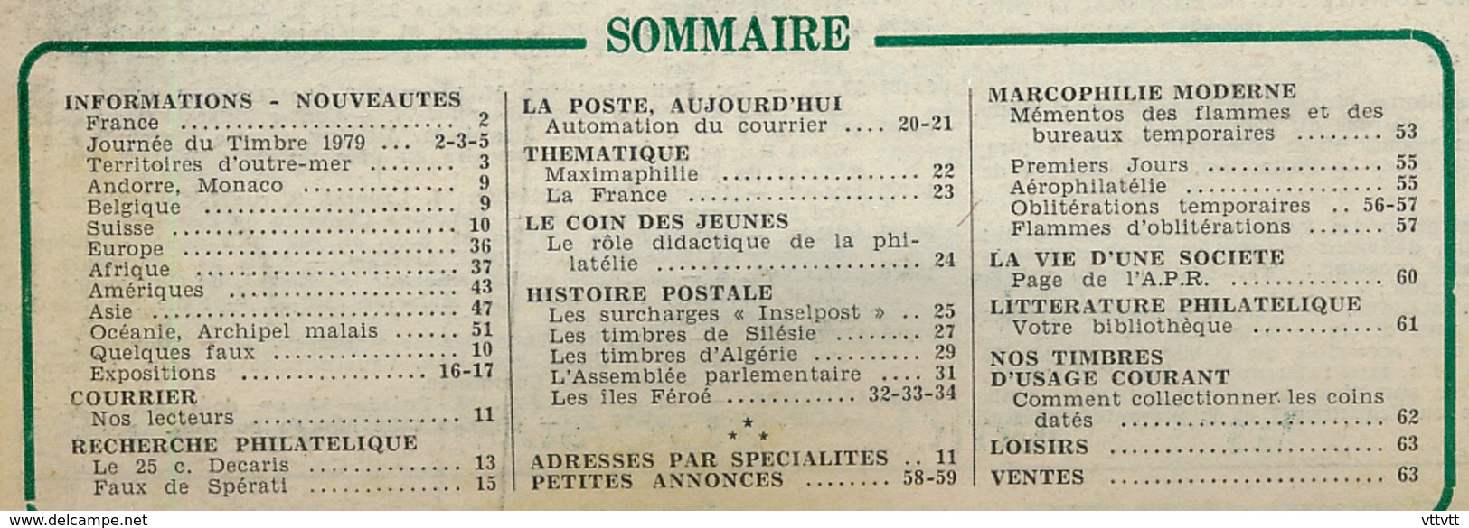 LE MONDE DES PHILATELISTES, N° 317, Février 1979, Sommaire Dans Les 2 Scans - Frans (vanaf 1941)