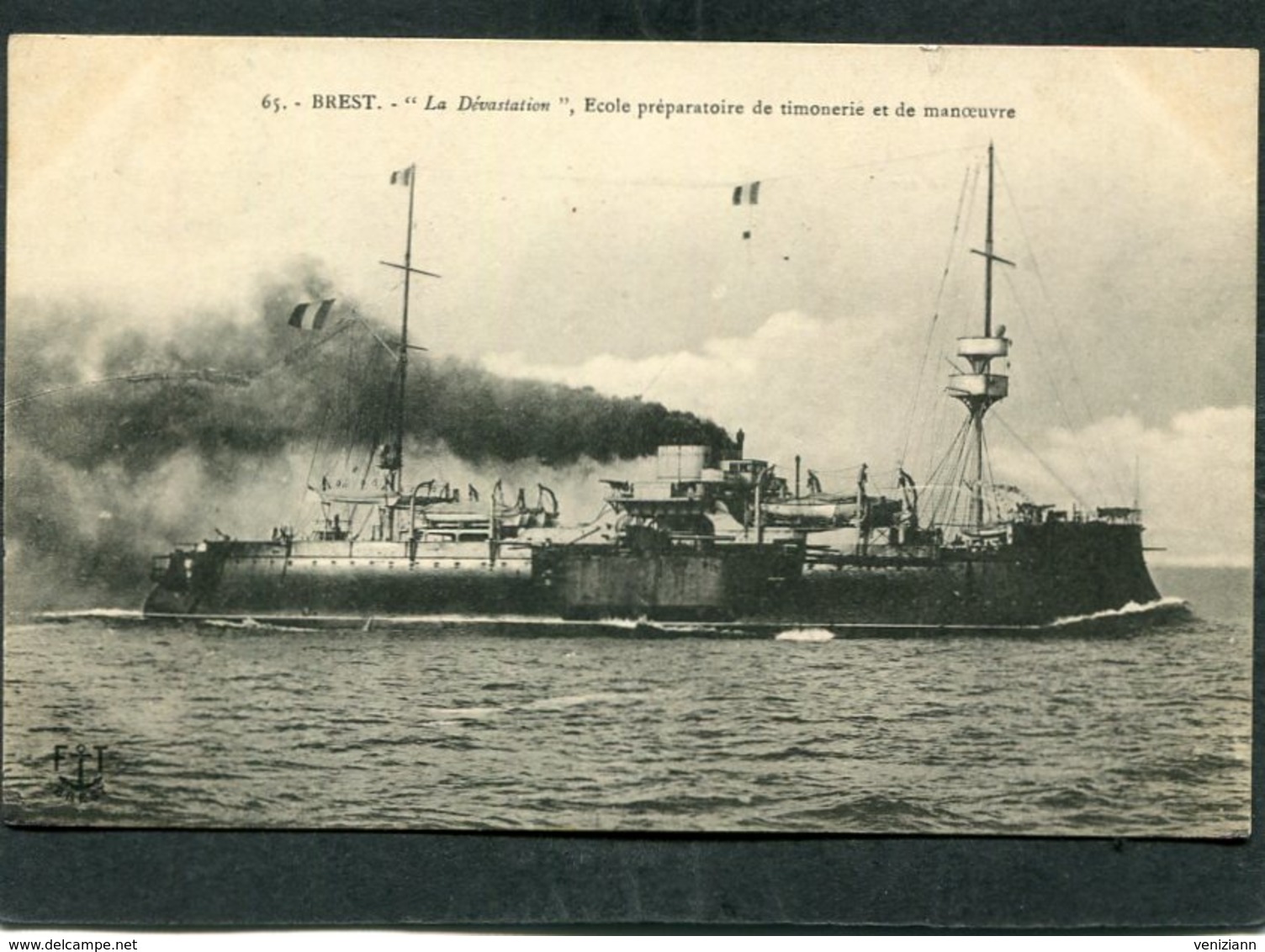 CPA - BREST - "LA DEVASTATION", Ecole Préparatoire De Timonerie Et De Manoeuvre - Krieg