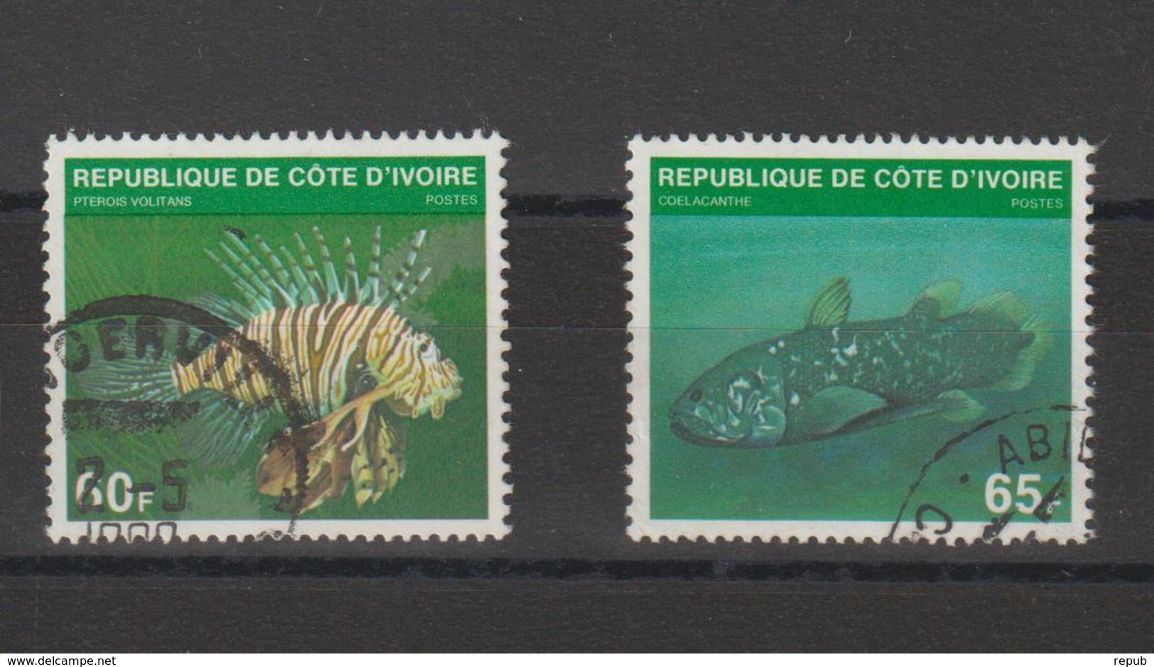 Cote D'Ivoire 1979 Poissons 510A-510B 2 Val Oblit. Used - Côte D'Ivoire (1960-...)