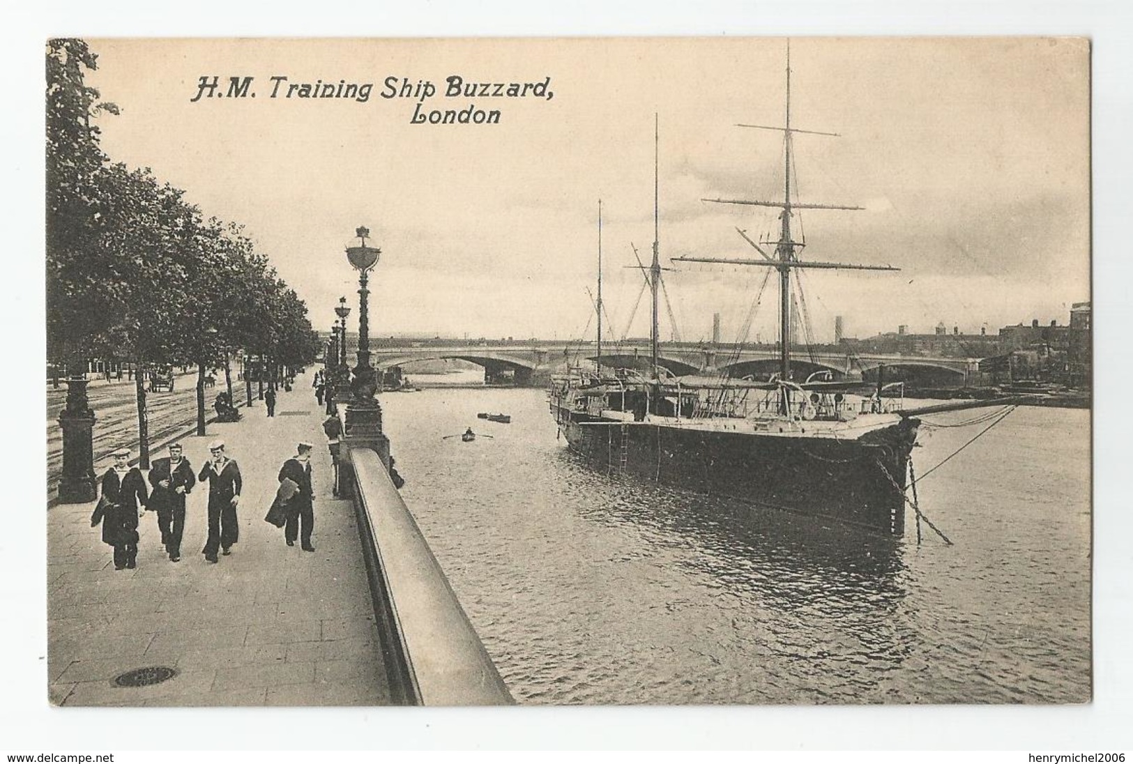 Cpa Bateau Voilier Hm Training Ship Buzzard , London - Sailing Vessels