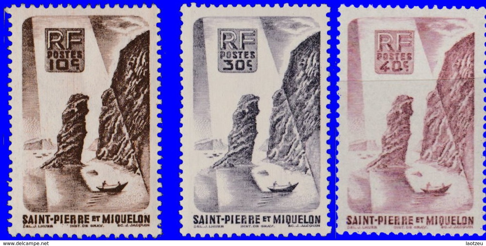 St Pierre & Miquelon 1947. ~  YT 325/27 - Roc De Langlade - Ungebraucht