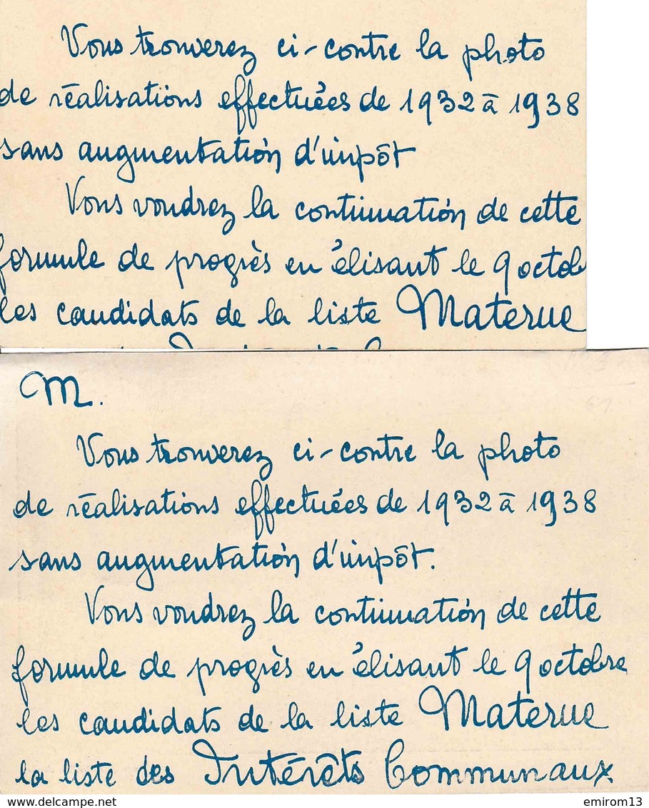 Namur 2 Cartes Cote De Velaine Et Rue De La Poudrière Documents électoraux Verso - Namen