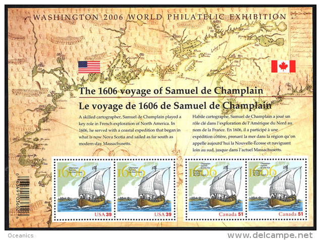 Canada (Scott No.2155 - Champlain) [**] BF / SS - Blocks & Sheetlets
