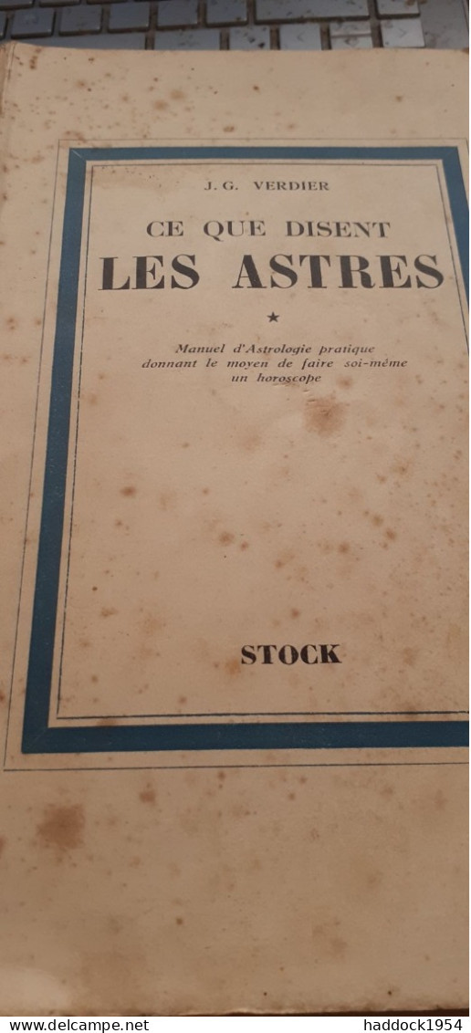Ce Que Disent Les Astres VERDIER Stock 1940 - Sterrenkunde