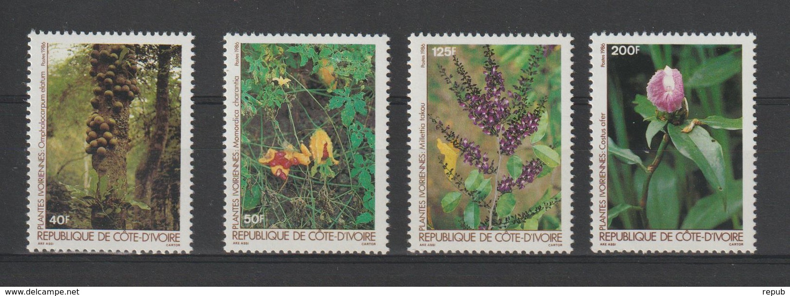 Cote D'Ivoire 1986 Plantes 756-59 4 Val ** MNH - Côte D'Ivoire (1960-...)