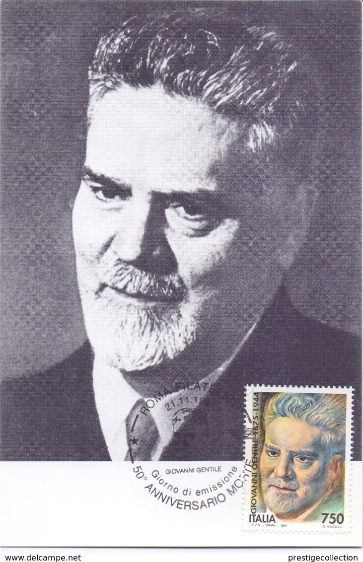 GIOVANNI GENTILE FILOSOFO POLITICO CASTELVETRANO    FDC  1994 MAXIMUM POST CARD (GENN200056) - Altri & Non Classificati