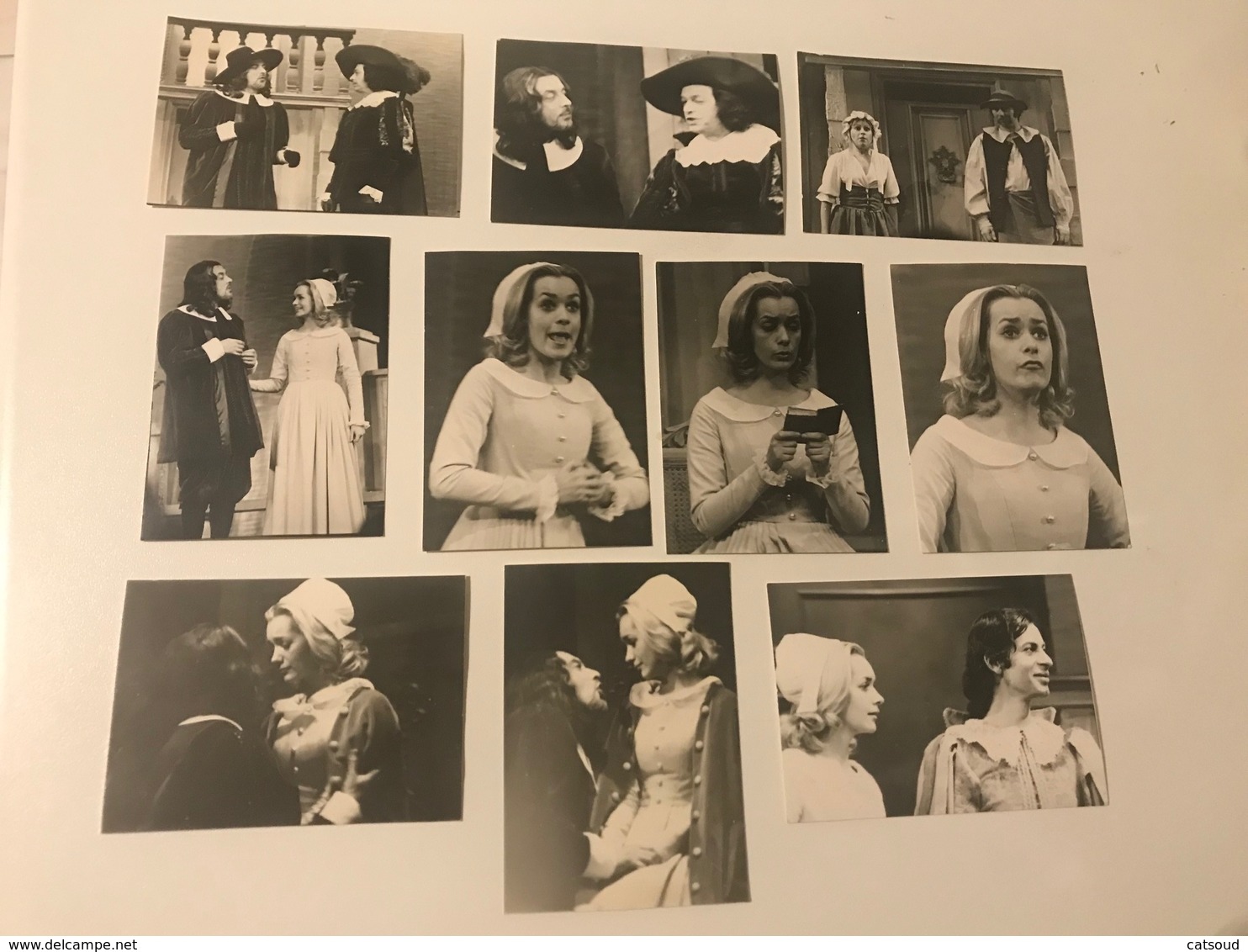 Lot De 10  Photographies Anciennes (1971-1972)  « L’école Des Femmes » (Co) Production Rideau De Bruxelles - Célébrités