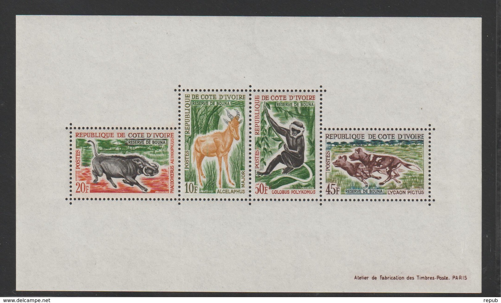 Cote D'Ivoire 1963 Animaux BF 2 ** MNH - Côte D'Ivoire (1960-...)