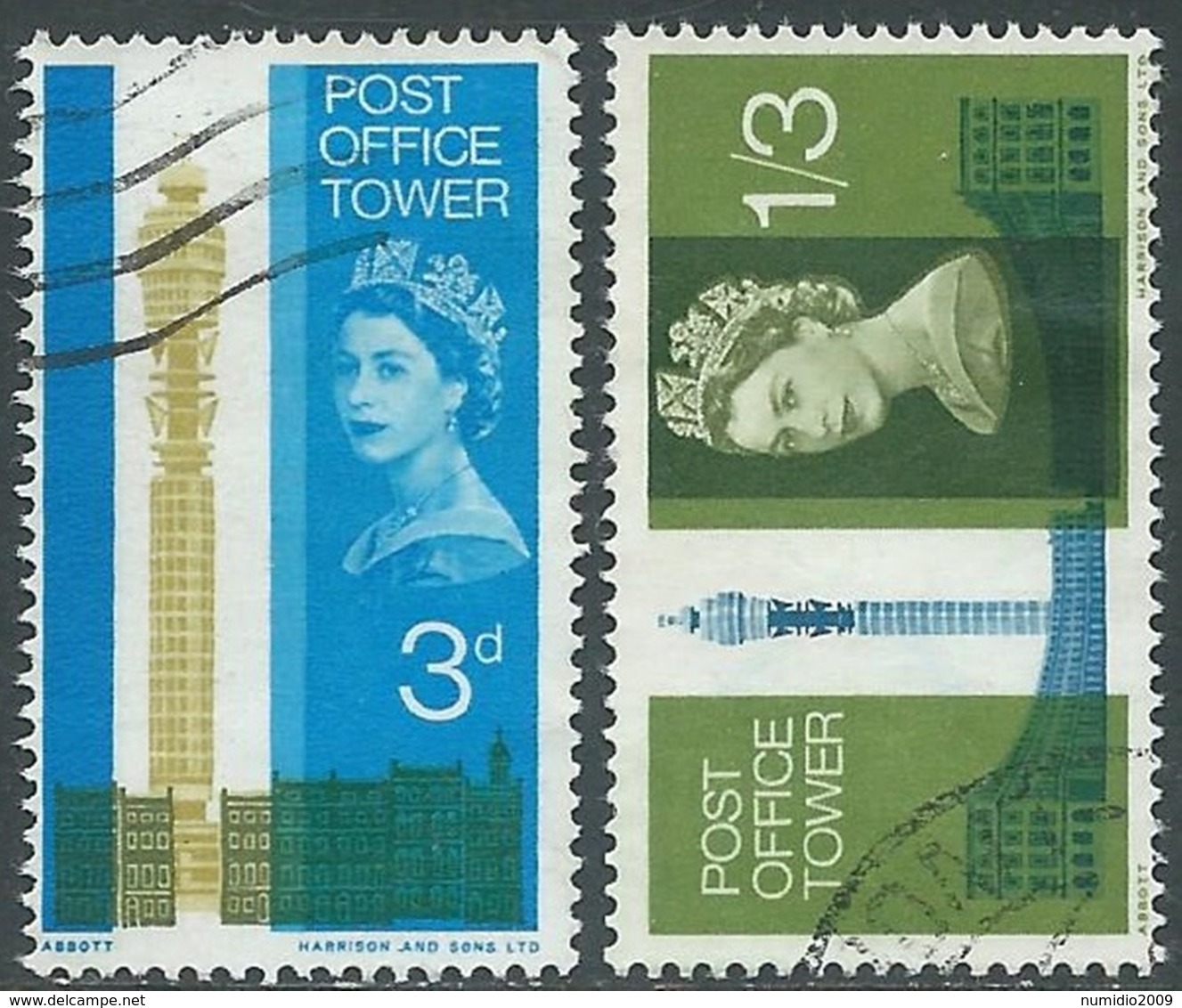 1965 GREAT BRITAIN USED OPENING OF POST OFFICE TOWER SG 679/80 - RC3-5 - Usati