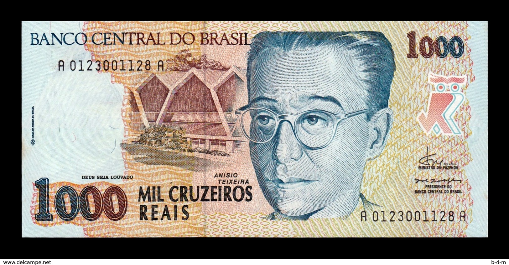 Brasil Brazil 1000 Cruzeiros Reais 1993 Pick 240 SC UNC - Brasil