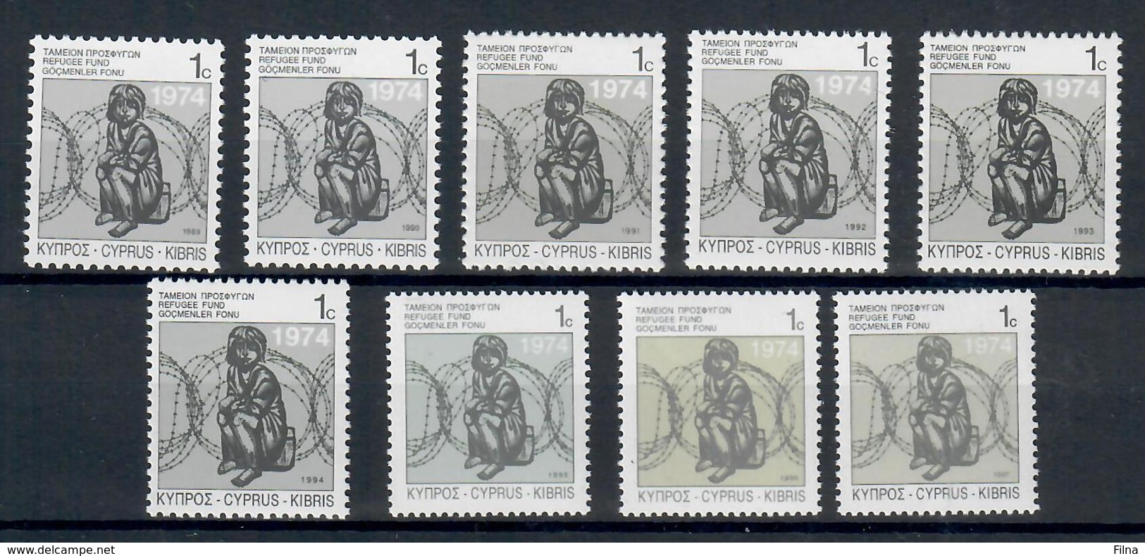 CIPRO SERIE ORDINARIA TUTTI I VALORI CON MILLESIMO DAL 1989 AL 1997 - MNH ** - Nuovi