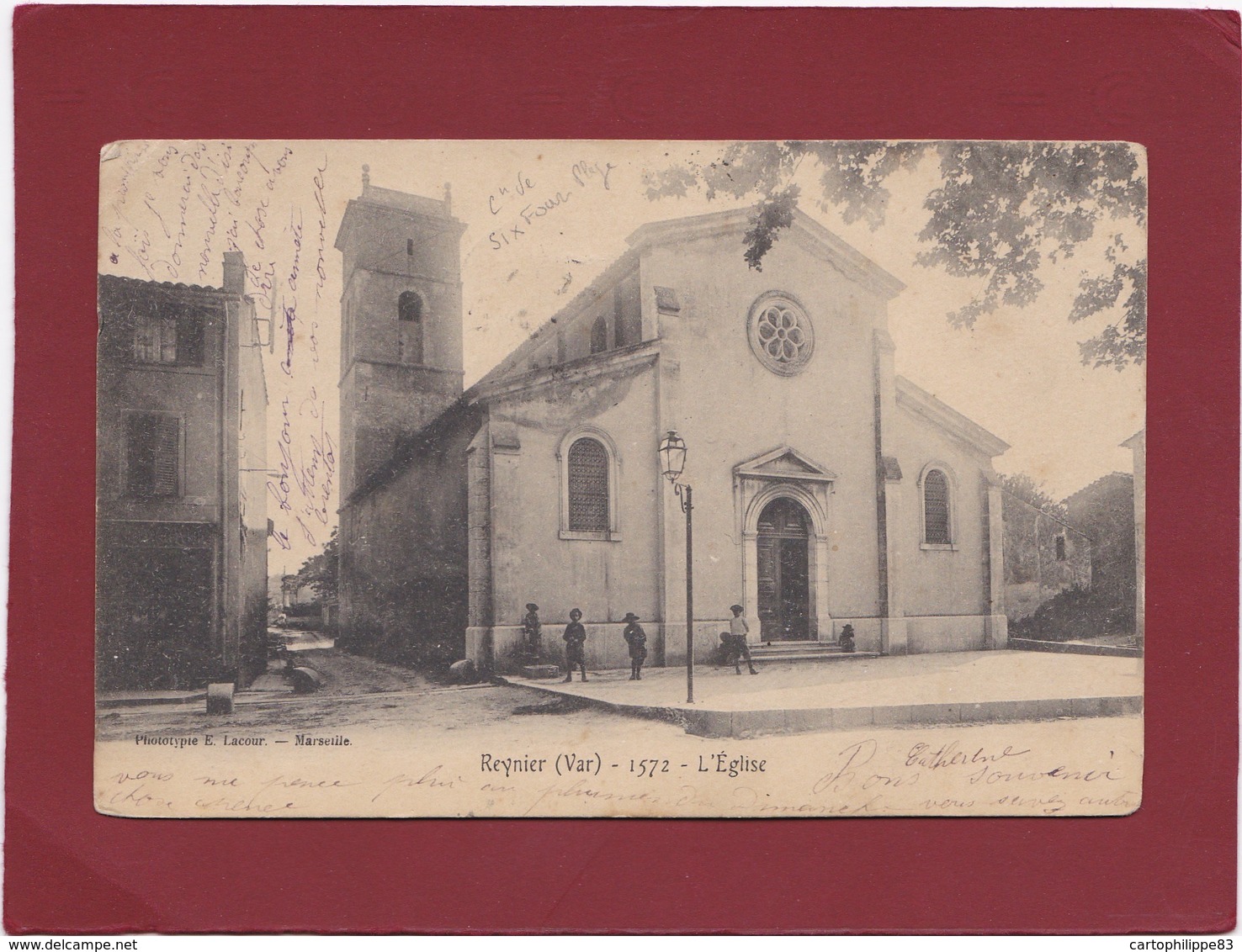 VAR 83 SIX FOURS LES PLAGES REYNIER L'EGLISE CARTE 1904 - Six-Fours-les-Plages