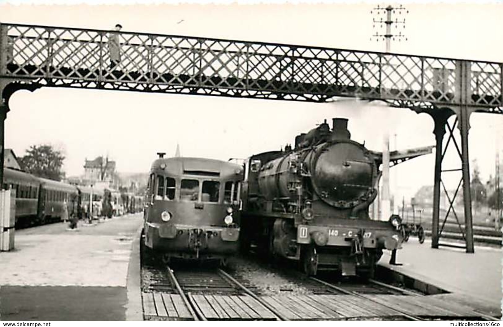 060120A TRANSPORT TRAIN CHEMIN DE FER - PHOTO BREHERET FONTAINE 1955 - 54 LUNEVILLE La Gare - Luneville