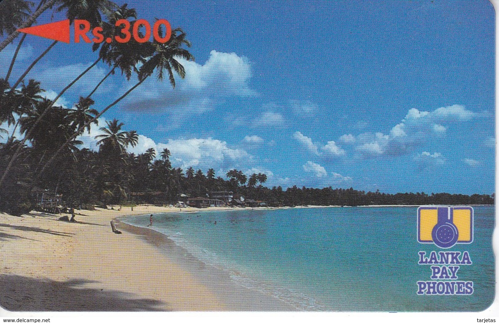 TARJETA DE SRY LANKA DE Rs.300 DE UNA PLAYA (5SRLB) - Sri Lanka (Ceylon)