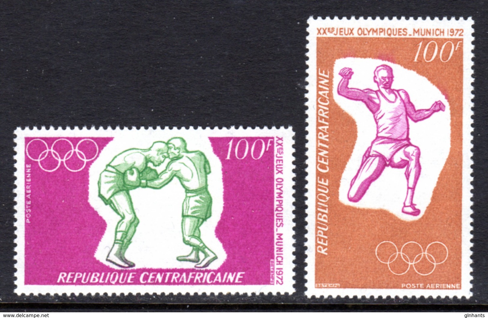 CENTRAL AFRICAN REPUBLIC - 1972 MUNICH GAMES SET (2V) FINE MNH ** SG 275-276 - Central African Republic