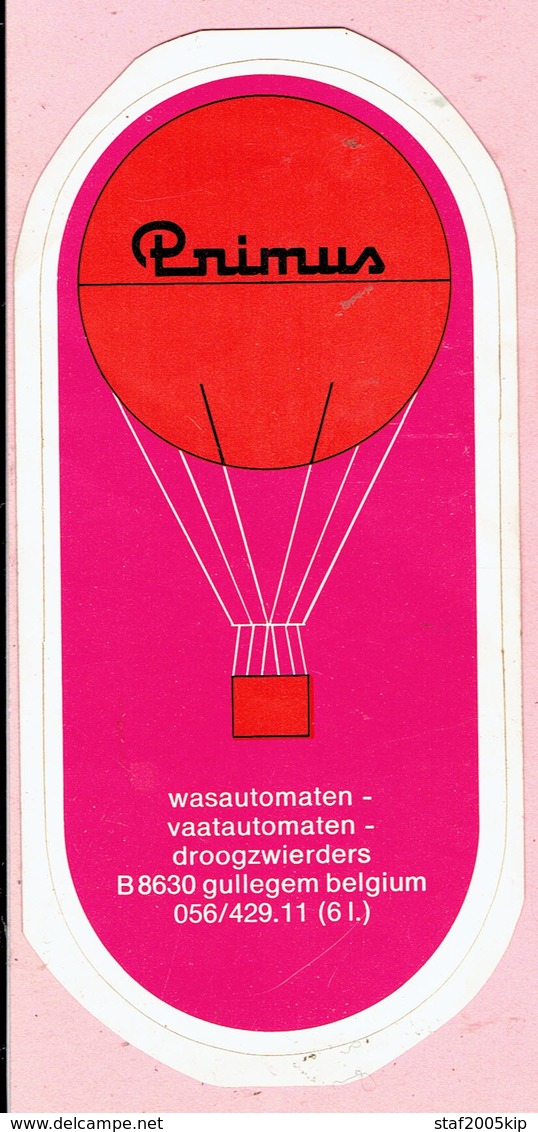 Sticker - Primus Luchtballon - Wasautomaten Droogzwierders - GULLEGEM - Stickers