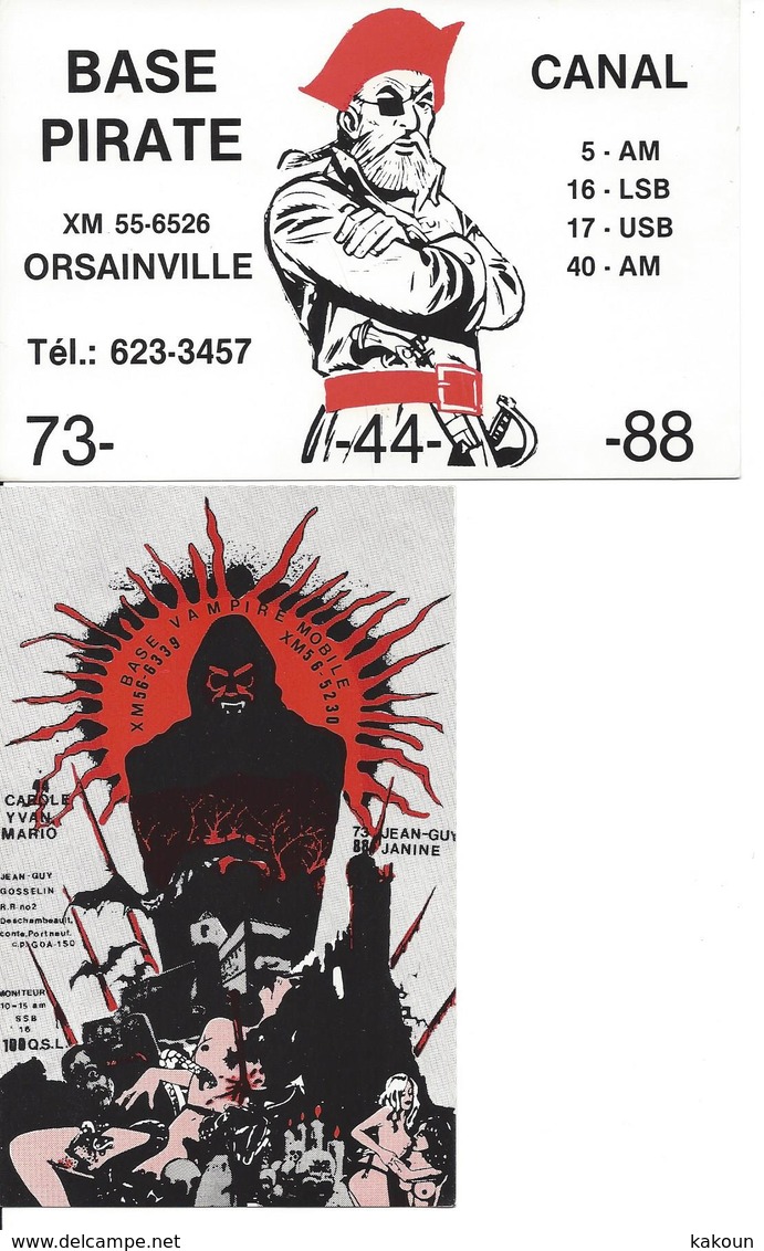 2 Cartes QSL, Orsainville Et Deschambault, Québec, Canada, (11429) - Radio Amatoriale