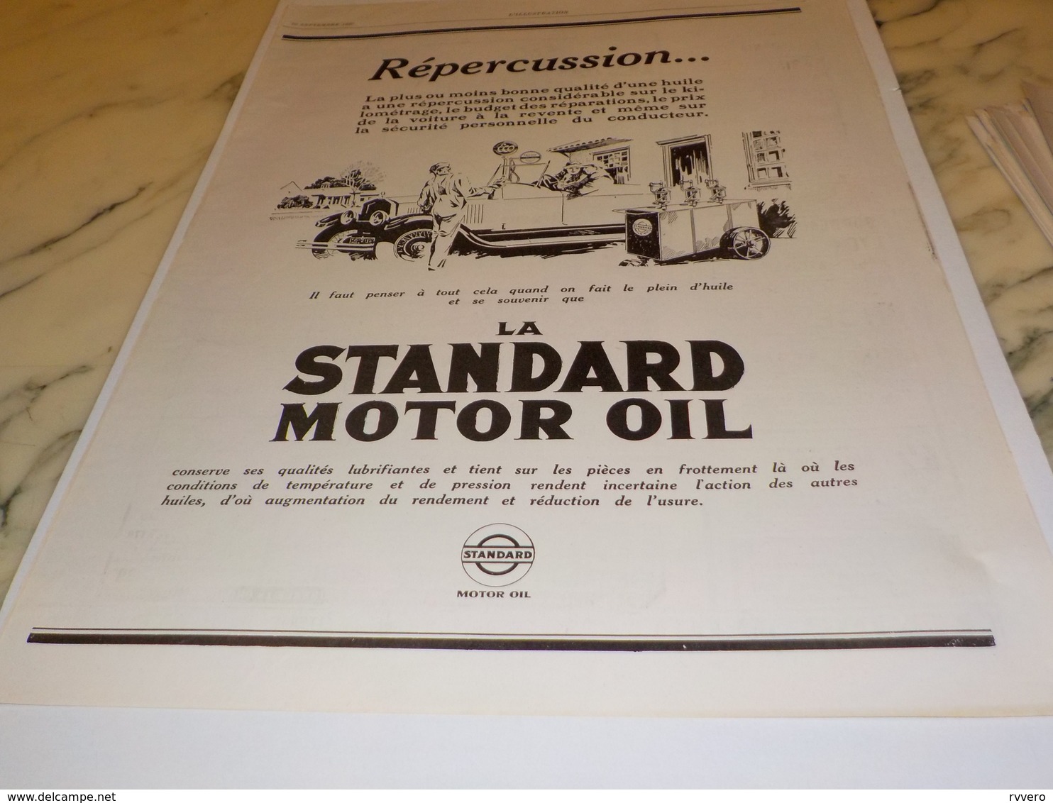 ANCIENNE PUBLICITE REPERCUSSION STANDARD 1927 - Autres & Non Classés