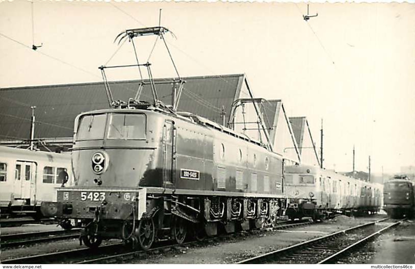 060120B - PHOTO BREHERET TRANSPORT TRAIN CHEMIN DE FER - Circa 1950 Train Loco SNCF 2D2-5423 - Bahnhöfe Mit Zügen