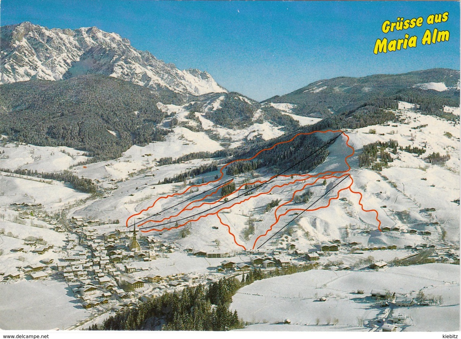 SBG-Maria Alm - Panoramakrte  Gelaufen 1986 - Maria Alm