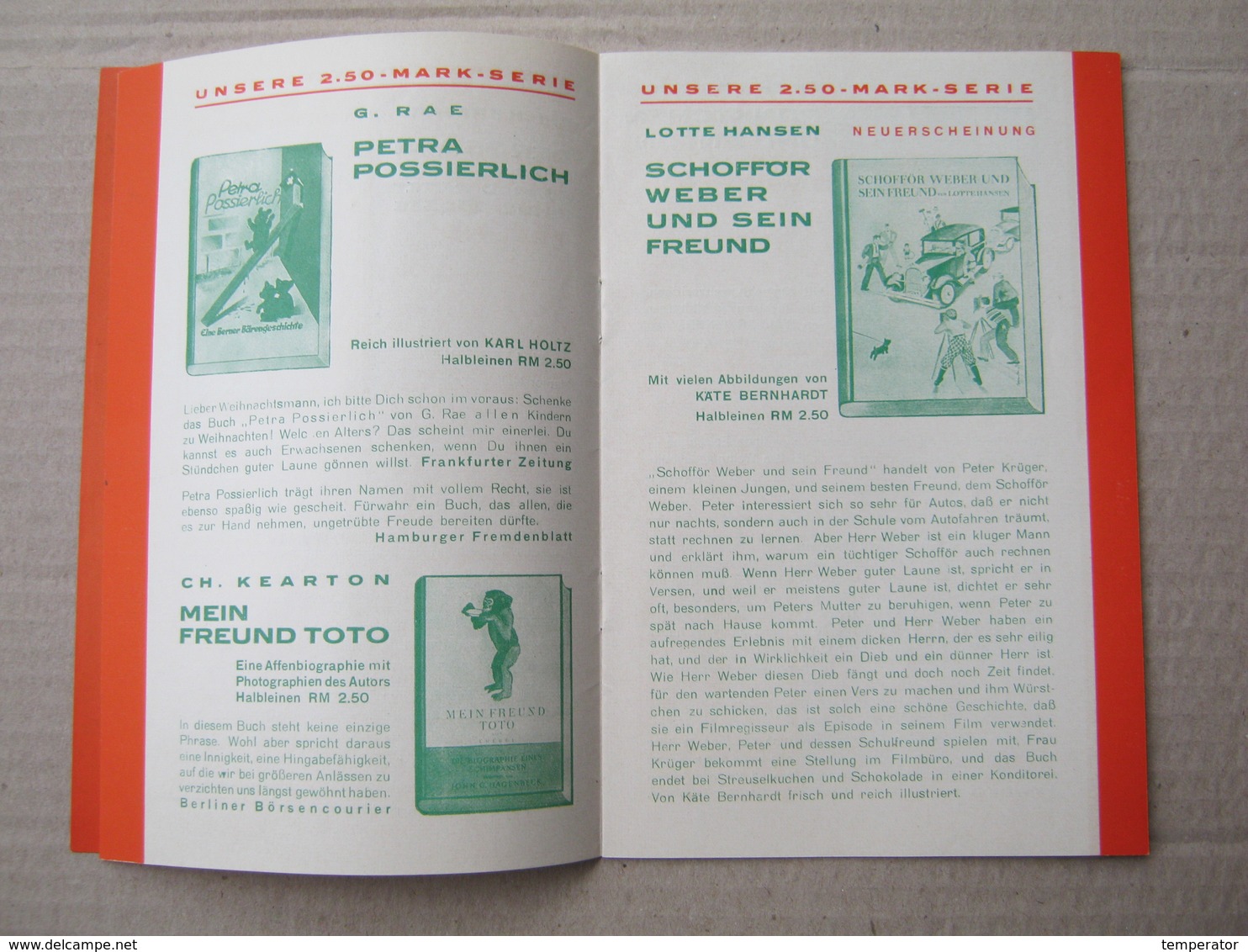 Jugendschriften 1932/33. - Alter Katalog ? ( Old Catalog ) - Other & Unclassified