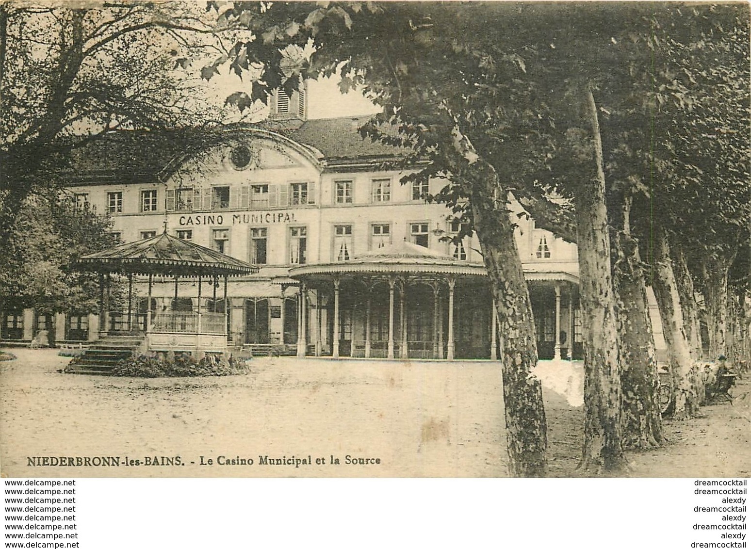 WW 67 NIEDERBRONN-LES-BAINS. Le Kiosque, Le Casino Municipal Et La Source 1926 (petit Blanc Entre Les Arbres)... - Niederbronn Les Bains