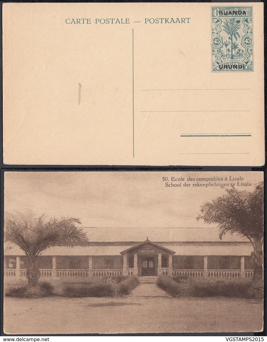 Ruanda-Urundi - Entier Postal 45 C En Carte Postale. Nr. 50-Vue: Ecole Des Comptables à Lisala ...........(DD) DC6102 - Stamped Stationery