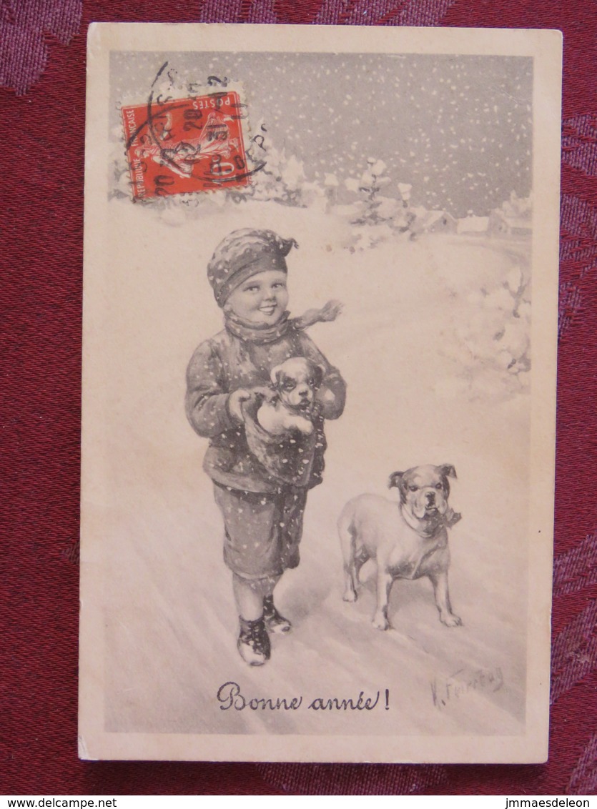 France 1911 Postcard Dog To France - Cani