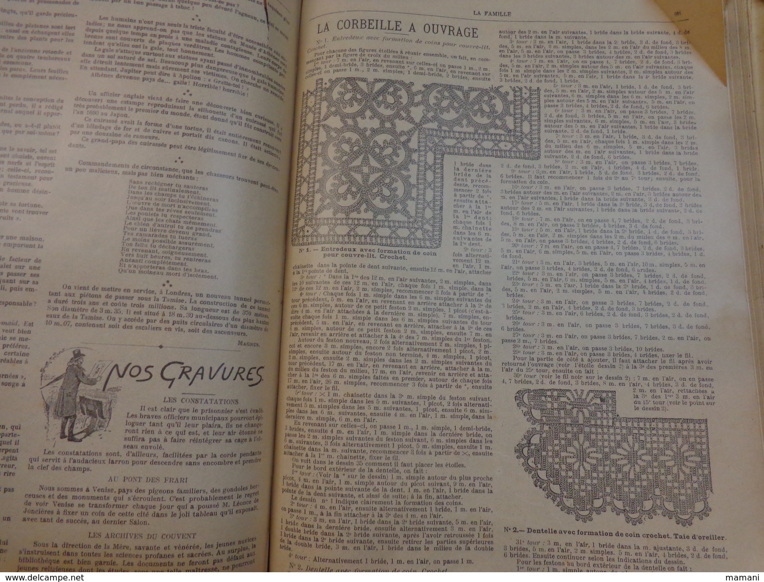 Reliure du journal "LA FAMILLE" pour l’année 1902 / Belles Gravures de Mode de Broderies et Illustrations