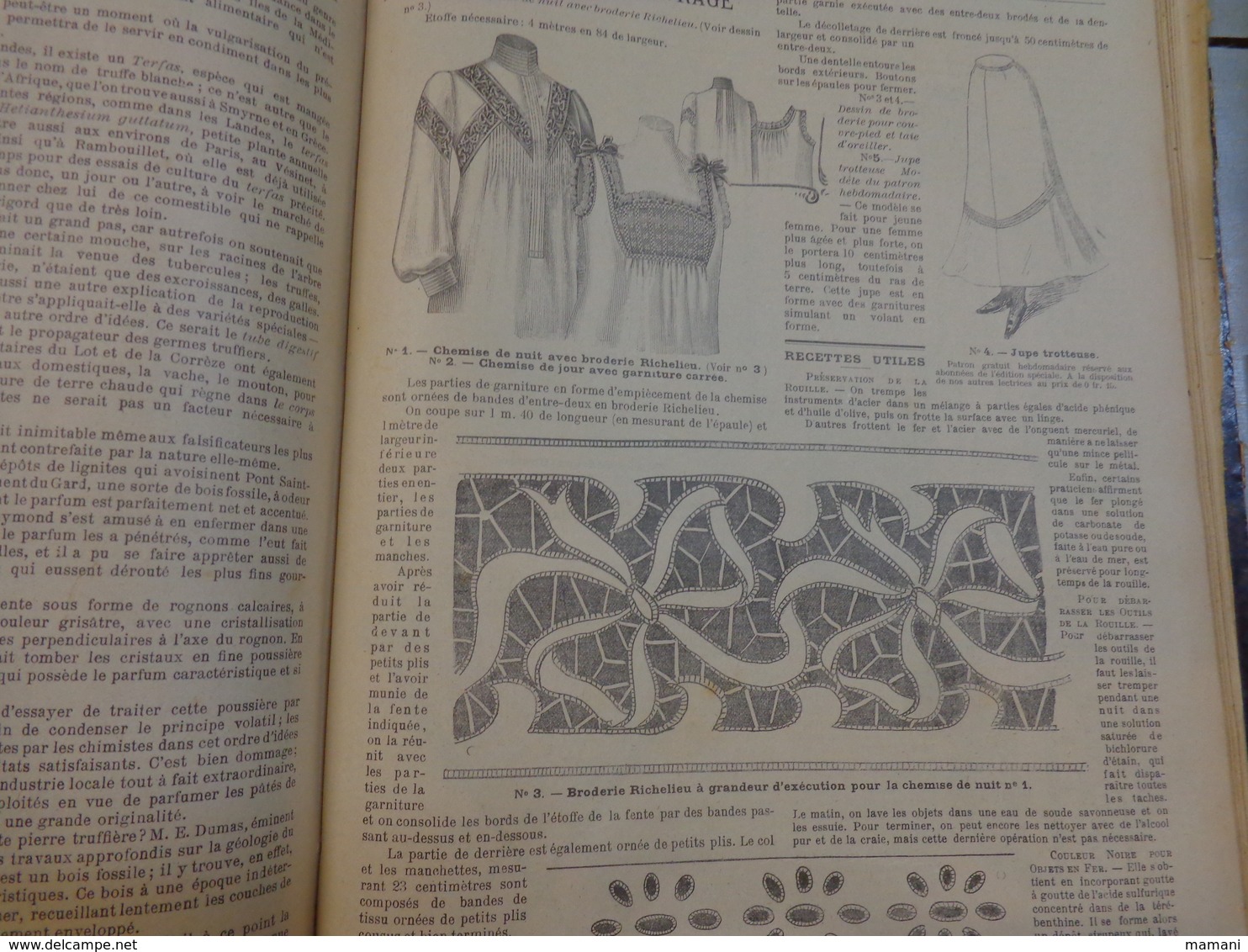Reliure du journal "LA FAMILLE" pour l’année 1902 / Belles Gravures de Mode de Broderies et Illustrations